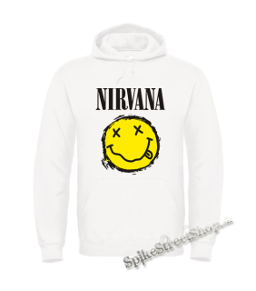 NIRVANA - Yellow Black Smile - biela pánska mikina