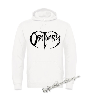 OBITUARY - Logo - biela pánska mikina
