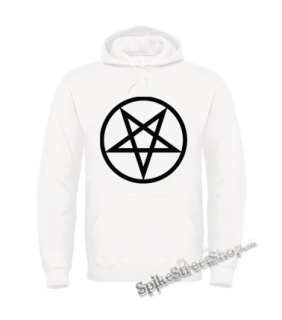 PENTAGRAM - Záporný - biela pánska mikina