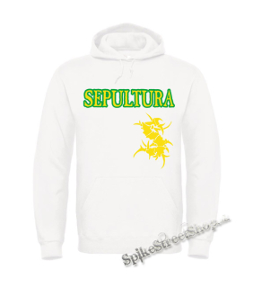 SEPULTURA - Brazil Yellow Logo - biela pánska mikina