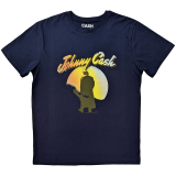 JOHNNY CASH - Walking Guitar - modré pánske tričko