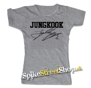 JUNGKOOK - Logo & Signature - šedé dámske tričko