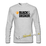 BLACK & DECKER - Logo - šedé pánske tričko s dlhými rukávmi