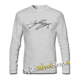 JUNGKOOK - Signature - šedé pánske tričko s dlhými rukávmi