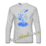 NEWJEANS - Logo & Bunny - šedé pánske tričko s dlhými rukávmi