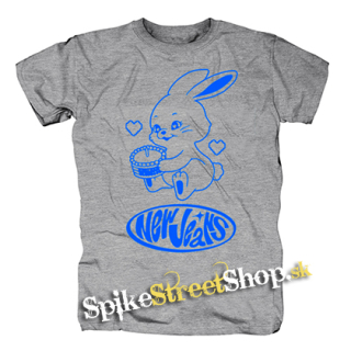 NEWJEANS - Logo & Bunny - sivé pánske tričko