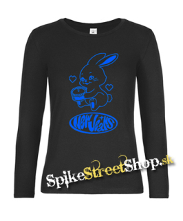 NEWJEANS - Logo & Bunny - čierne dámske tričko s dlhými rukávmi
