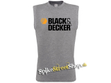 BLACK & DECKER - Logo - Šedé pánske tričko bez rukávov