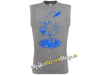 NEWJEANS - Logo & Bunny - Šedé pánske tričko bez rukávov