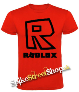 ROBLOX - Čierny Symbol & Znak - červené detské tričko