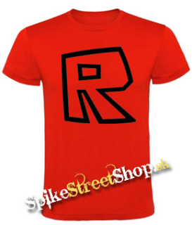ROBLOX - Čierny Znak - červené detské tričko