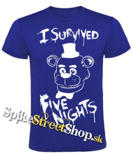I SURVIVED FIVE NIGHTS AT FREDDY´S - detské tričko vo farbe kráľovská modrá