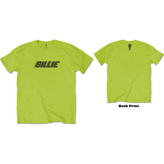 BILLIE EILISH - Racer Logo & Blohsh - zelené pánske tričko