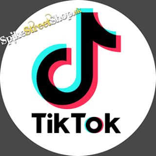 TIK TOK - Logo On White Background - okrúhla podložka pod pohár