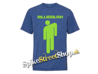BILLIE EILISH - Logo & Stickman - modré detské tričko