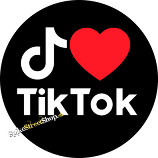I LOVE TIK TOK - Black Background - okrúhla podložka pod pohár