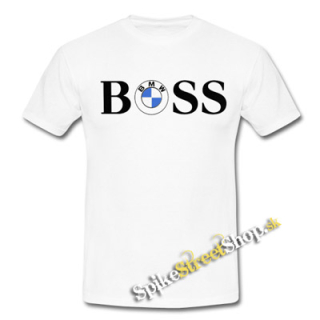 BMW Boss - biele pánske tričko