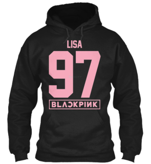 BLACKPINK - LISA 97 - Pink Number Years - čierna detská mikina