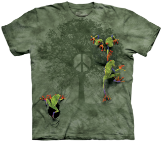 STROM MIERU A ŽABY - 3D pánske zelené tričko od značky THE MOUNTAIN